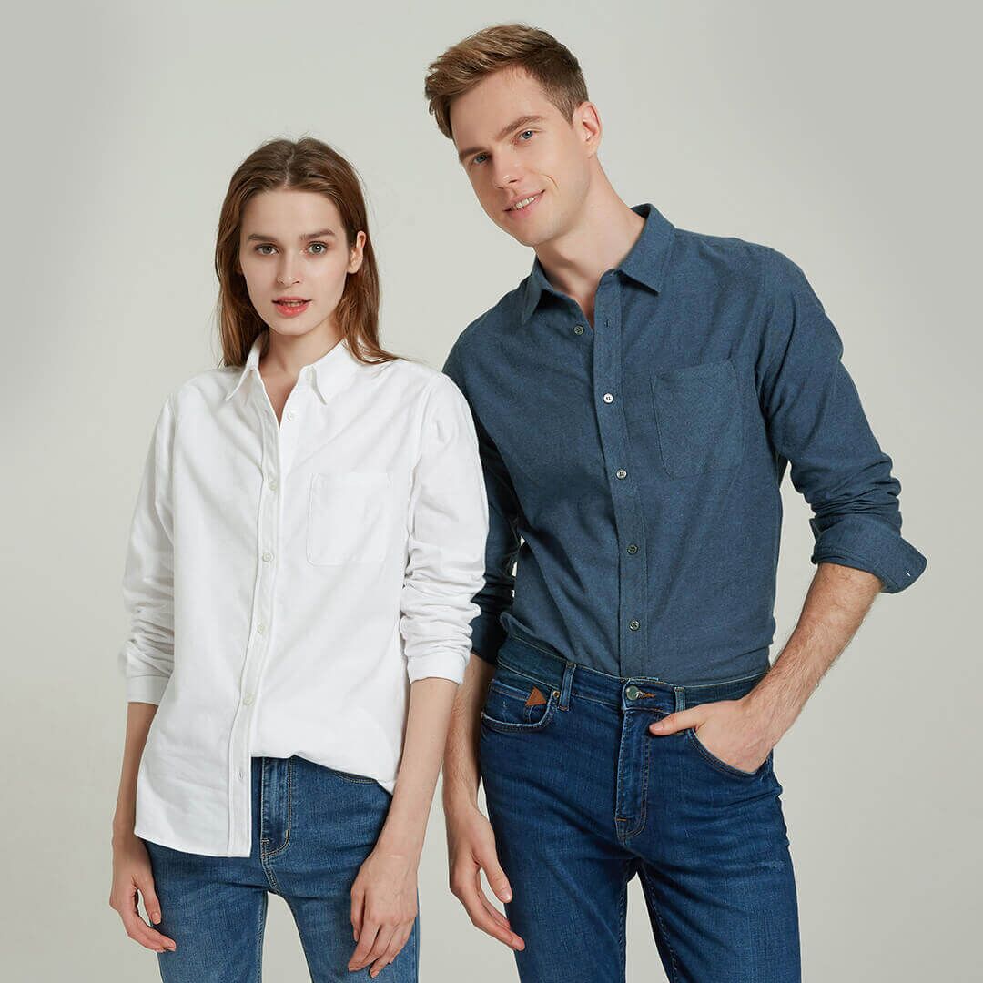 Рубашка мужская и женская Xiaomi 10:07 Classic Solid Color Flannel