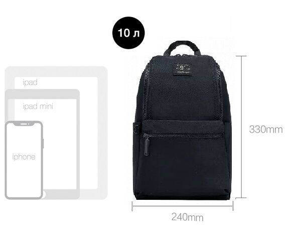 Рюкзак 90 Points Pro Leisure Travel Backpack 10L (Black/Черный) : отзывы и обзоры - 6